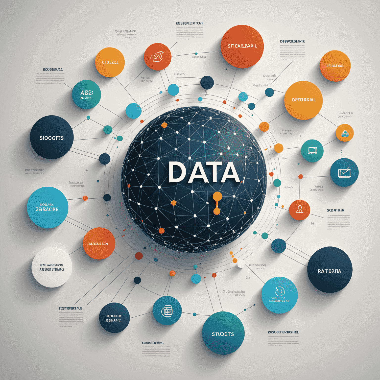 Visualización de gráficos y datos complejos, representando el análisis de big data y analítica avanzada
